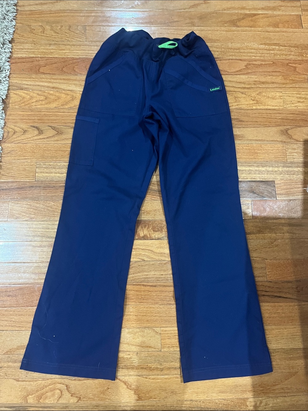 Landau Navy Scrub Jogger Pants with Lime Accent